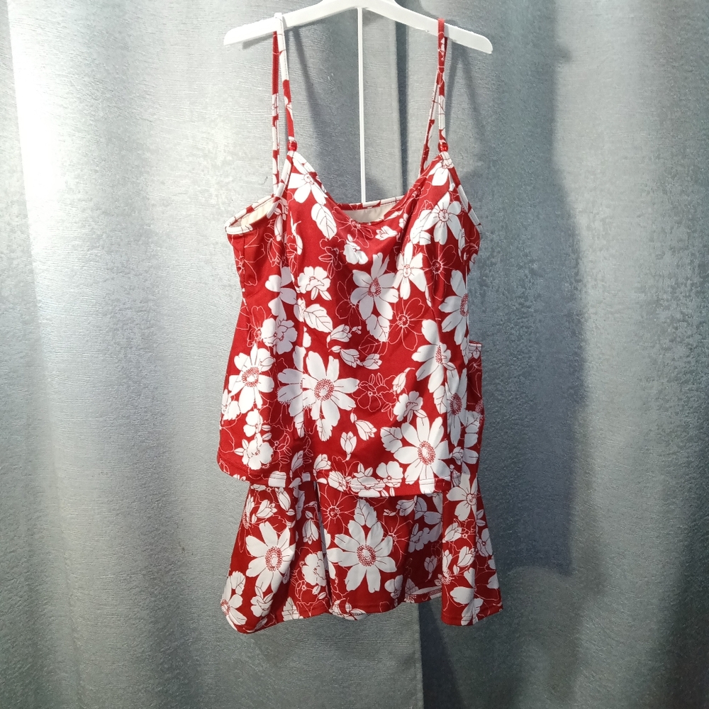 2 Piece Red & White Swimsuit